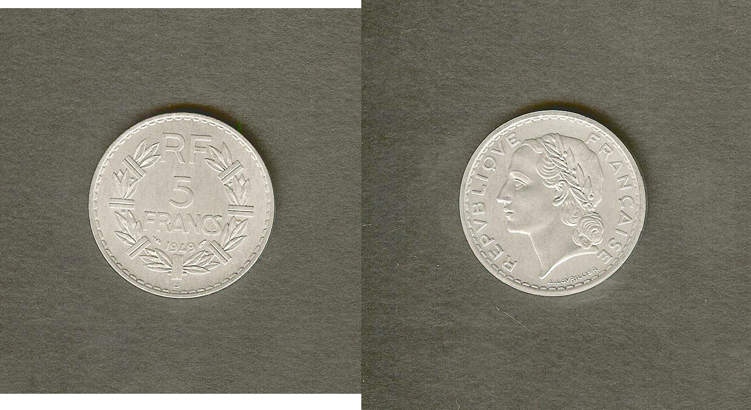 5 francs Lavrillier 1949B BU